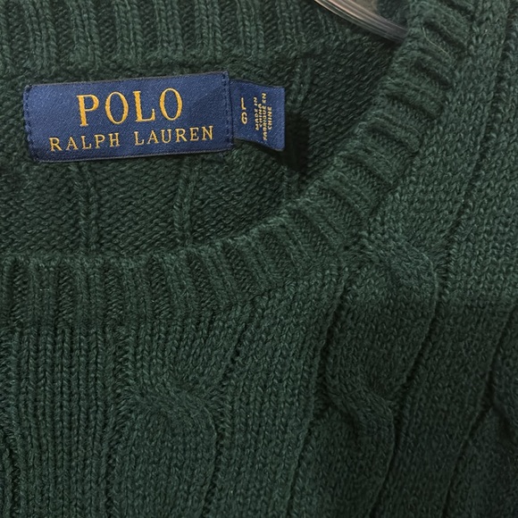 Polo Cable-Knit Cashmere Sweater Irish dark green large - Picture 6 of 8